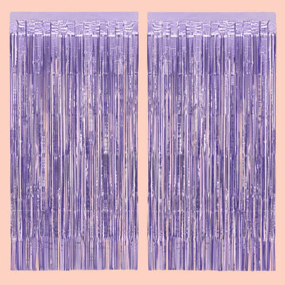 Matte Fringe Curtain Backdrop Pink