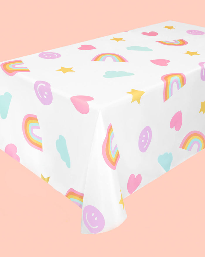 Rainbow Tablecloth - washable table cover