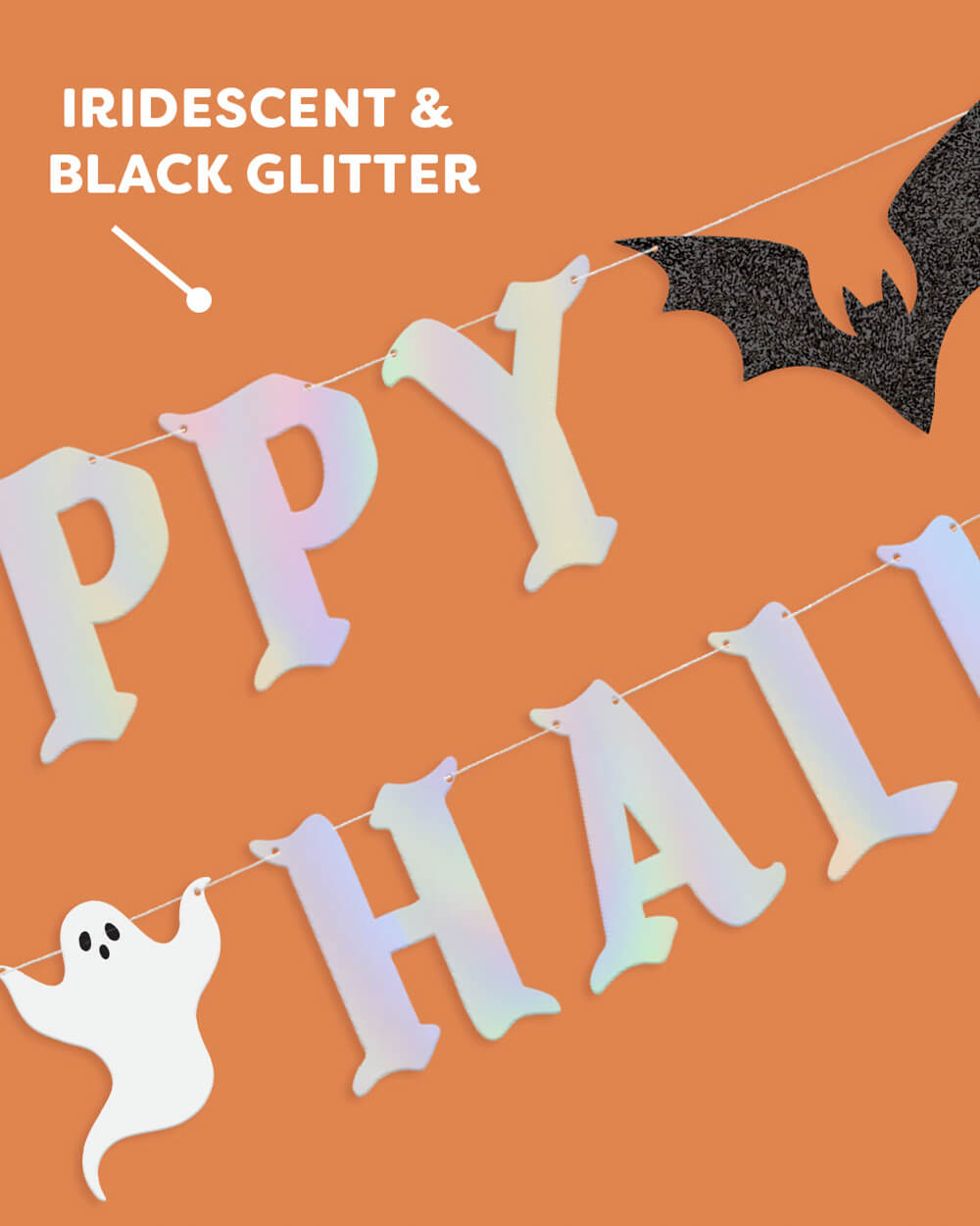 Happy Halloween Banner - iridescent foil banner