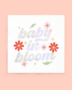 Baby in Bloom Napkins - 50 white napkins