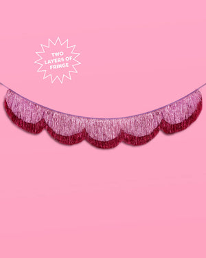 Tickled Pink Fringe - scalloped banner