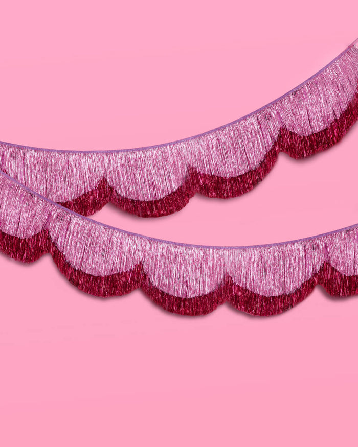 Tickled Pink Fringe - scalloped banner