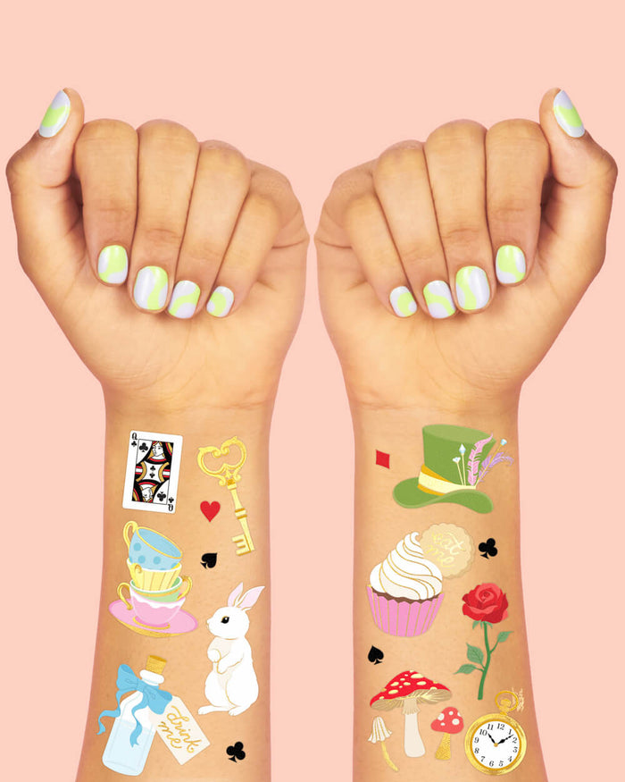 Whimsical Tea Time Tats - 52 temporary tattoos