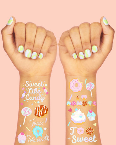 Too Sweet Tats - 48 foil temporary tattoos